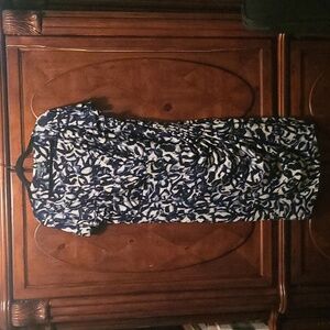 Ralph Lauren plus size Dress  Faux Wrap Stretch  Career Abstract cap sleeves